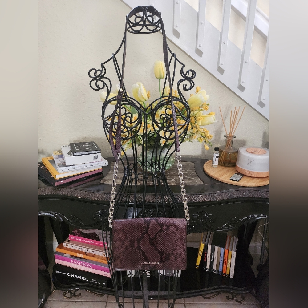 Michael Kors Brinkley Python Embossed Leather Cro… - image 2